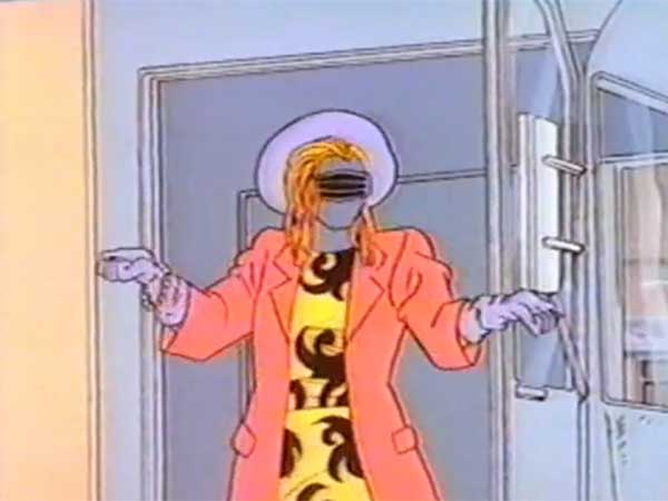 GI JOE SNAKE EYES AS BOY GEORGE CARTOON ENAMEL PIN 2" 